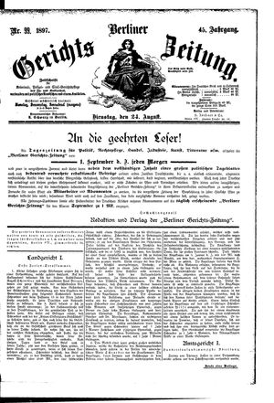 Berliner Gerichts-Zeitung vom 24.08.1897