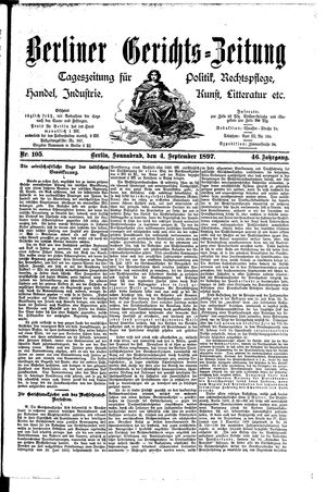 Berliner Gerichts-Zeitung vom 04.09.1897