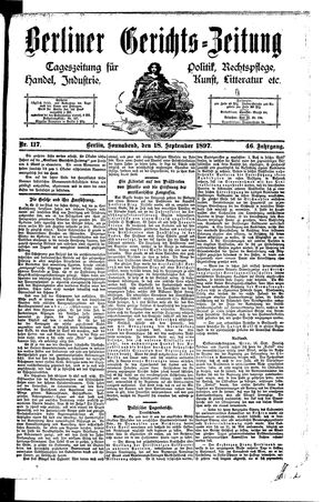 Berliner Gerichts-Zeitung vom 18.09.1897