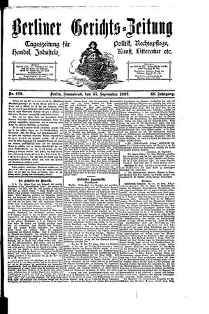 Berliner Gerichts-Zeitung vom 25.09.1897