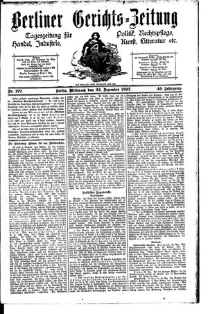 Berliner Gerichts-Zeitung vom 22.12.1897