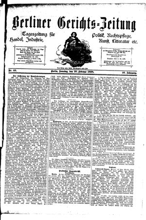 Berliner Gerichts-Zeitung on Feb 20, 1898