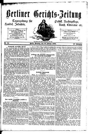Berliner Gerichts-Zeitung vom 22.02.1898