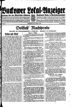 Buckower Lokal-Anzeiger vom 09.03.1933