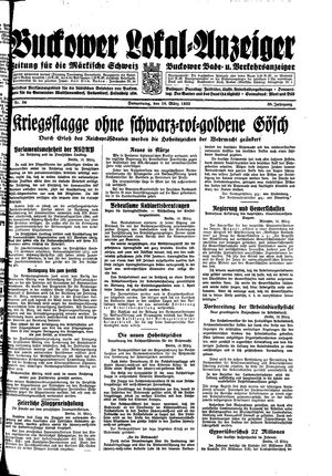 Buckower Lokal-Anzeiger vom 16.03.1933