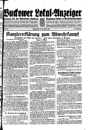 Buckower Lokal-Anzeiger vom 30.03.1933