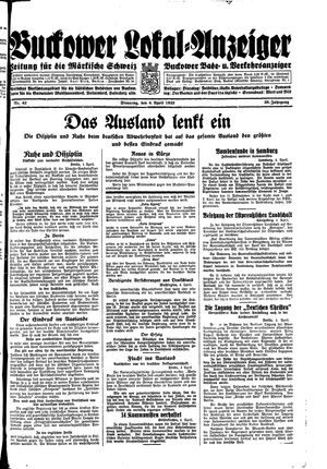 Buckower Lokal-Anzeiger vom 04.04.1933