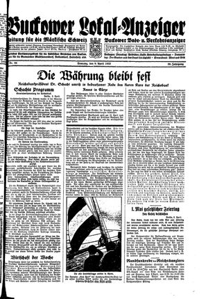 Buckower Lokal-Anzeiger on Apr 9, 1933
