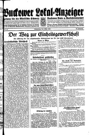 Buckower Lokal-Anzeiger vom 04.05.1933