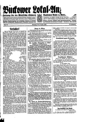 Buckower Lokal-Anzeiger vom 27.06.1933