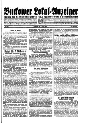Buckower Lokal-Anzeiger vom 09.07.1933