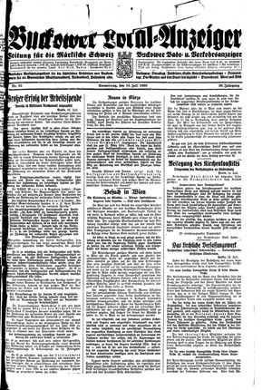 Buckower Lokal-Anzeiger vom 13.07.1933