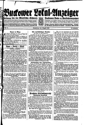 Buckower Lokal-Anzeiger vom 03.08.1933