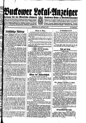 Buckower Lokal-Anzeiger vom 10.08.1933