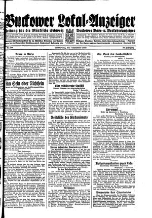 Buckower Lokal-Anzeiger vom 07.09.1933