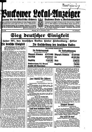 Buckower Lokal-Anzeiger on Nov 13, 1933
