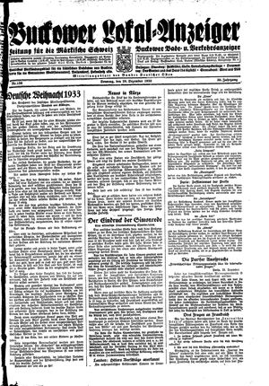 Buckower Lokal-Anzeiger vom 24.12.1933