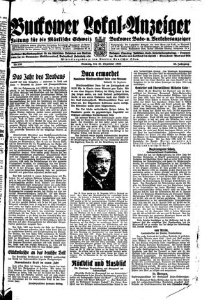 Buckower Lokal-Anzeiger vom 31.12.1933