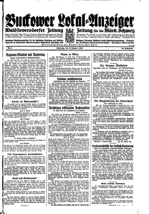 Buckower Lokal-Anzeiger vom 09.01.1934