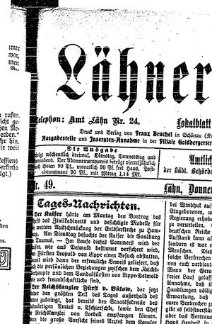 Lähner Anzeiger vom 26.04.1906