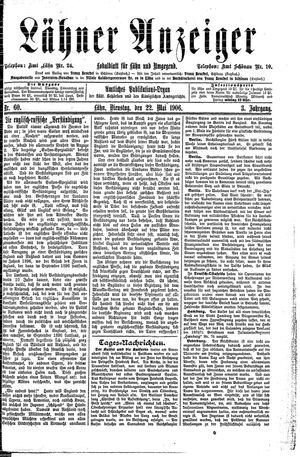 Lähner Anzeiger vom 22.05.1906