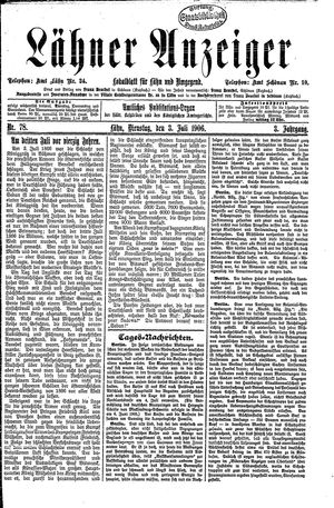 Lähner Anzeiger vom 03.07.1906