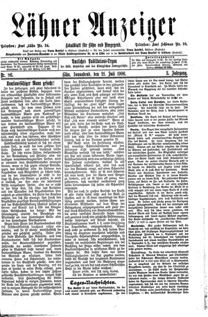 Lähner Anzeiger vom 21.07.1906