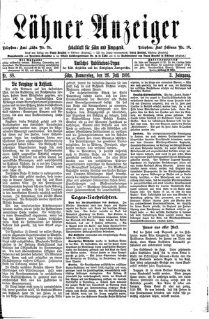 Lähner Anzeiger vom 26.07.1906