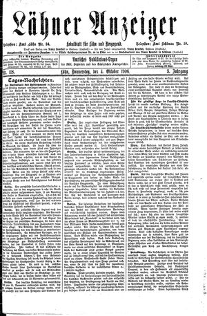 Lähner Anzeiger vom 04.10.1906