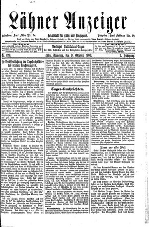 Lähner Anzeiger vom 09.10.1906