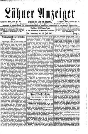 Lähner Anzeiger vom 13.07.1907