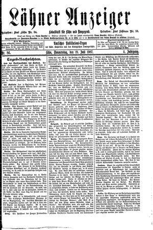 Lähner Anzeiger vom 18.07.1907