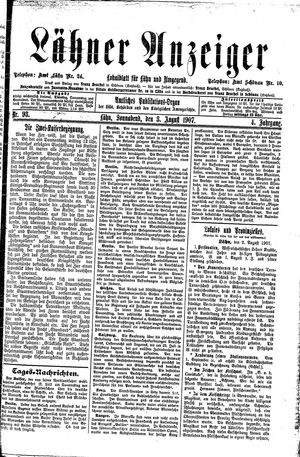 Lähner Anzeiger on Aug 3, 1907