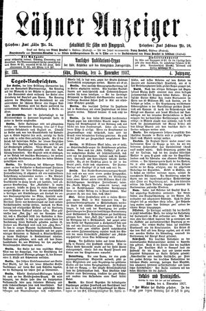 Lähner Anzeiger vom 05.11.1907