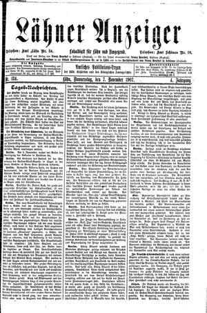 Lähner Anzeiger vom 07.11.1907