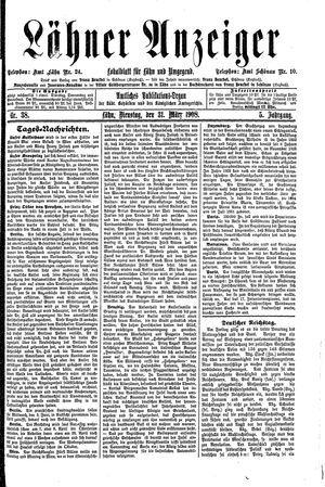 Lähner Anzeiger vom 31.03.1908