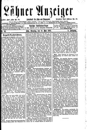 Lähner Anzeiger on May 12, 1908