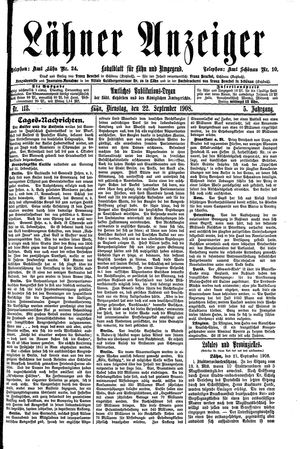 Lähner Anzeiger vom 22.09.1908