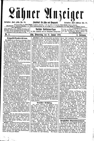 Lähner Anzeiger vom 21.01.1909