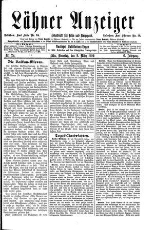 Lähner Anzeiger vom 09.03.1909