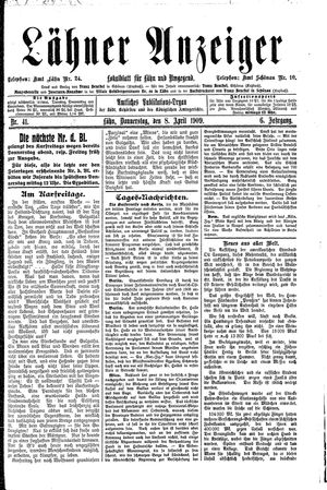 Lähner Anzeiger vom 08.04.1909