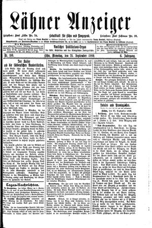 Lähner Anzeiger vom 21.09.1909