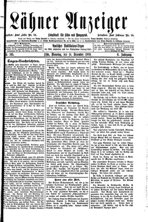 Lähner Anzeiger vom 14.12.1909