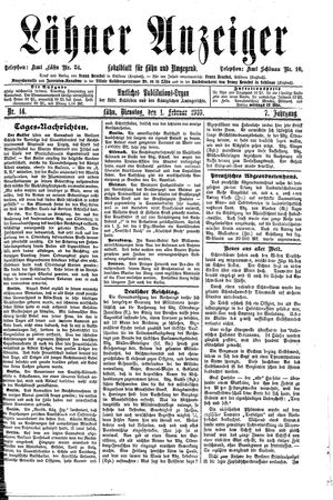 Lähner Anzeiger on Feb 1, 1910