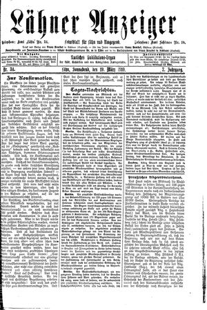Lähner Anzeiger on Mar 19, 1910