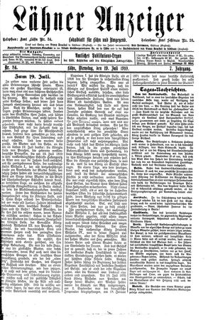 Lähner Anzeiger on Jul 19, 1910