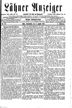 Lähner Anzeiger vom 06.08.1910