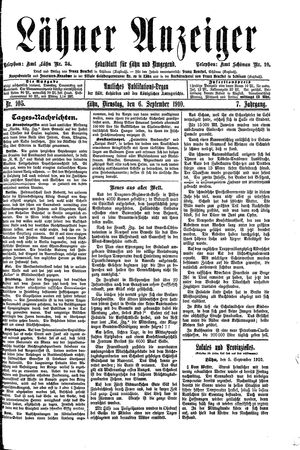 Lähner Anzeiger on Sep 6, 1910