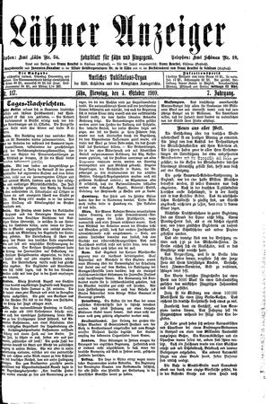 Lähner Anzeiger vom 04.10.1910