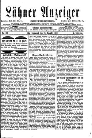 Lähner Anzeiger on Dec 24, 1910